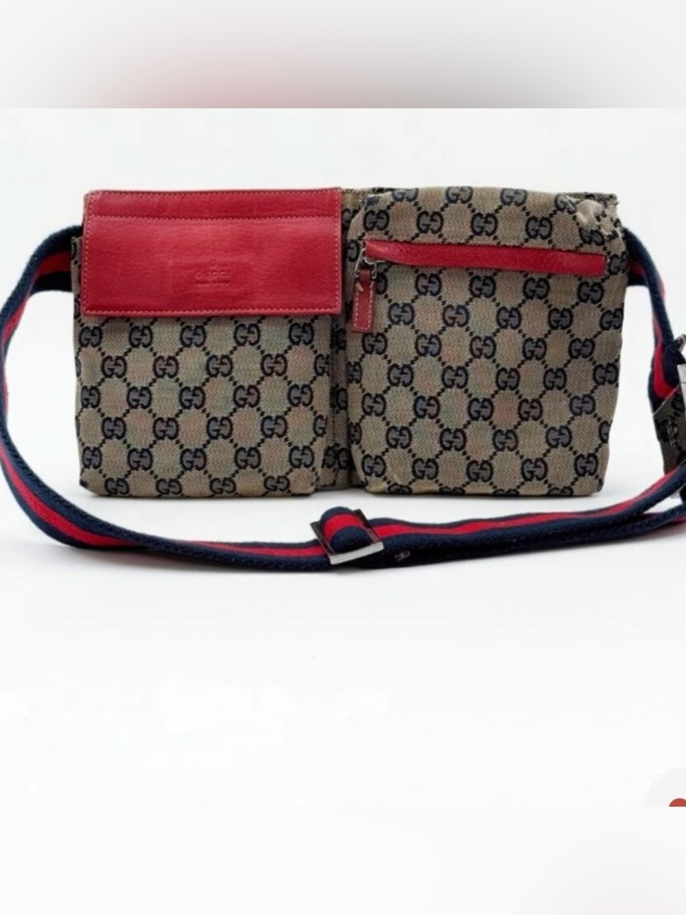 Gucci GG Web Double Pocket Belt bag